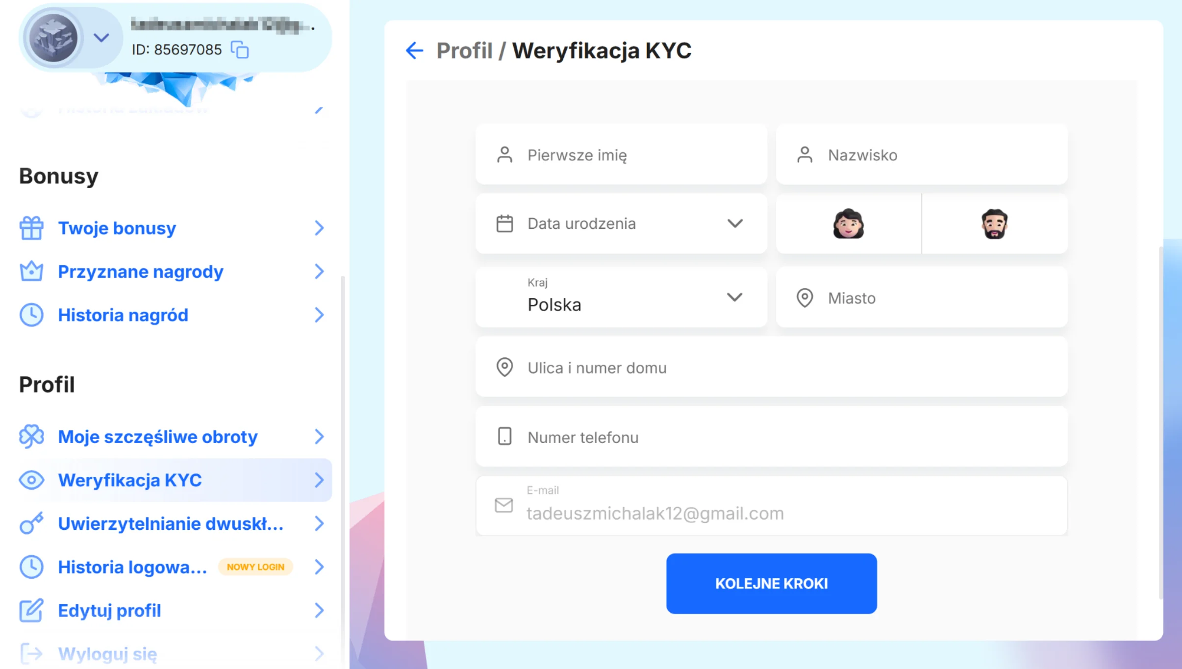 Jak otrzymać 60 zł bez depozytu? Krok 3