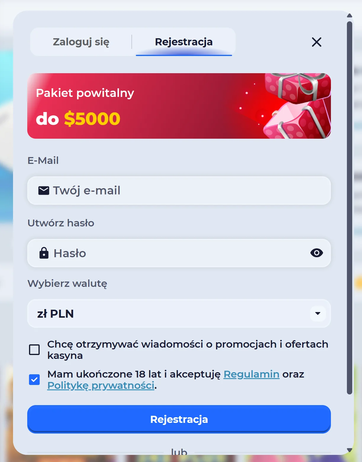 Jak otrzymać bonus bez depozytu TycoonWin Casino? Krok 2