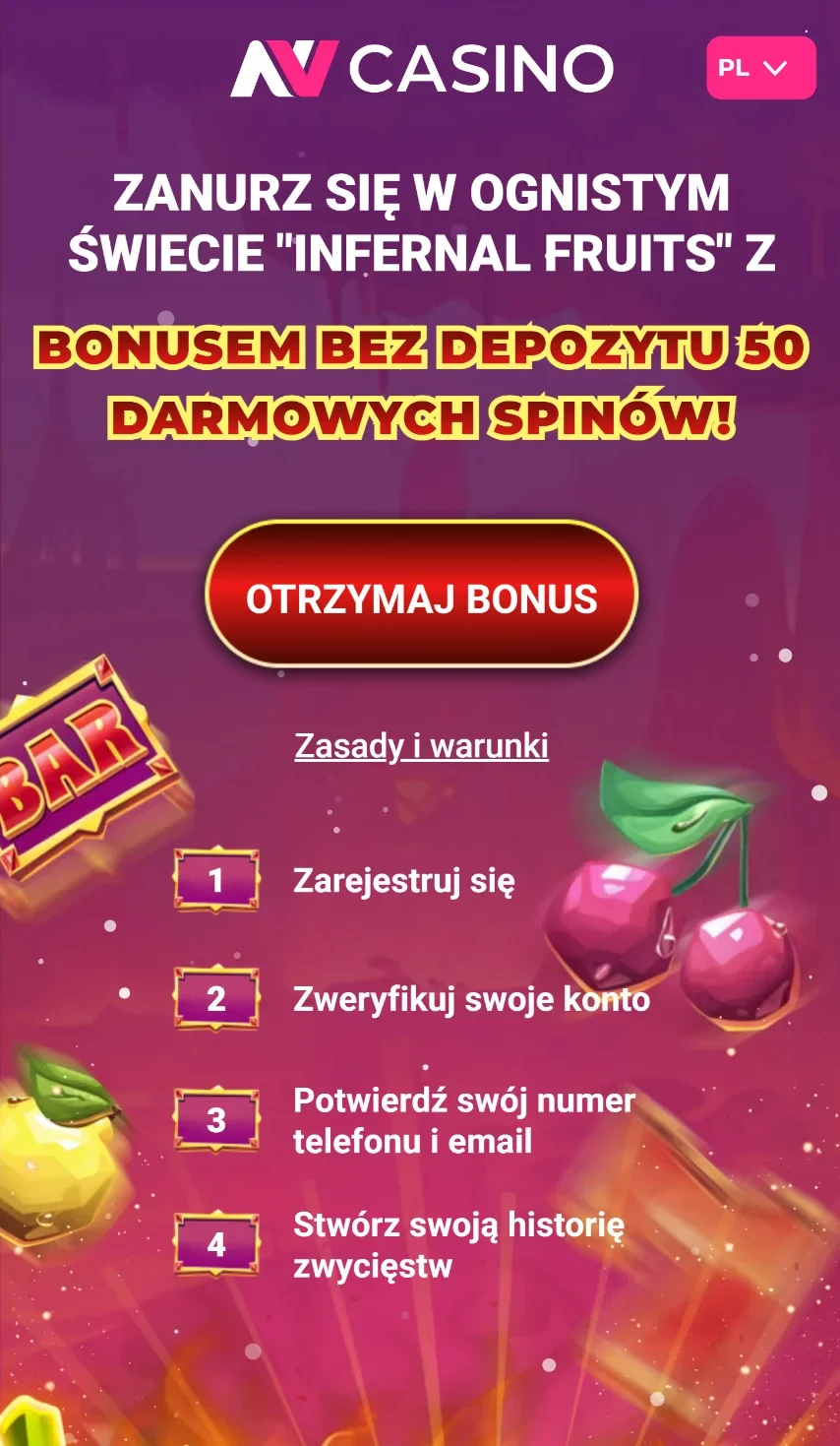 Jak otrzymać 50 darmowych spinów? Krok 1
