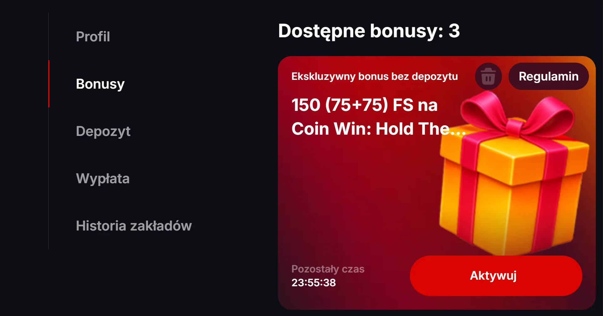 Jak otrzymać darmowe spiny za rejestrację? Krok 5