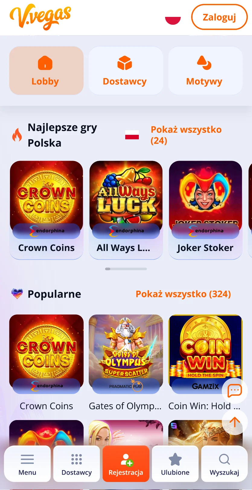V.Vegas minimalny depozyt 20 zł
