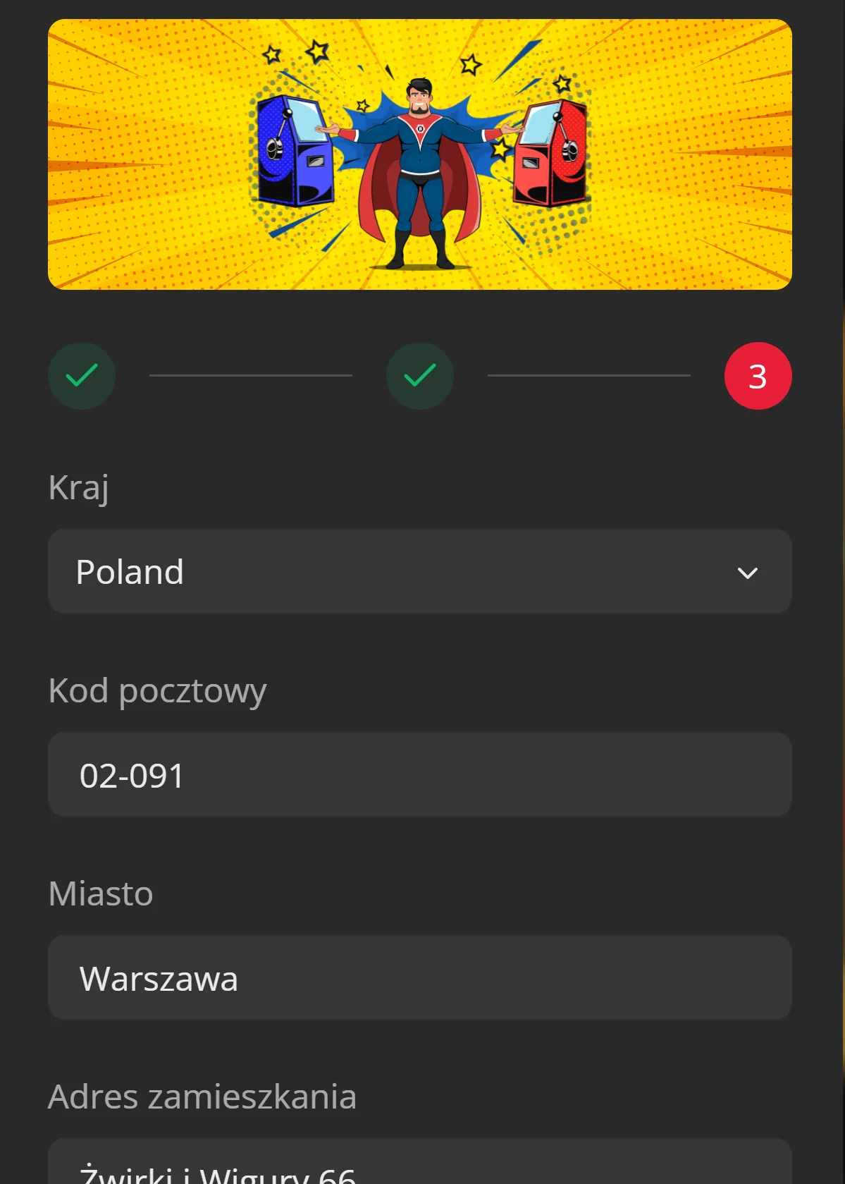 Bruce Bet rejestracja krok 3