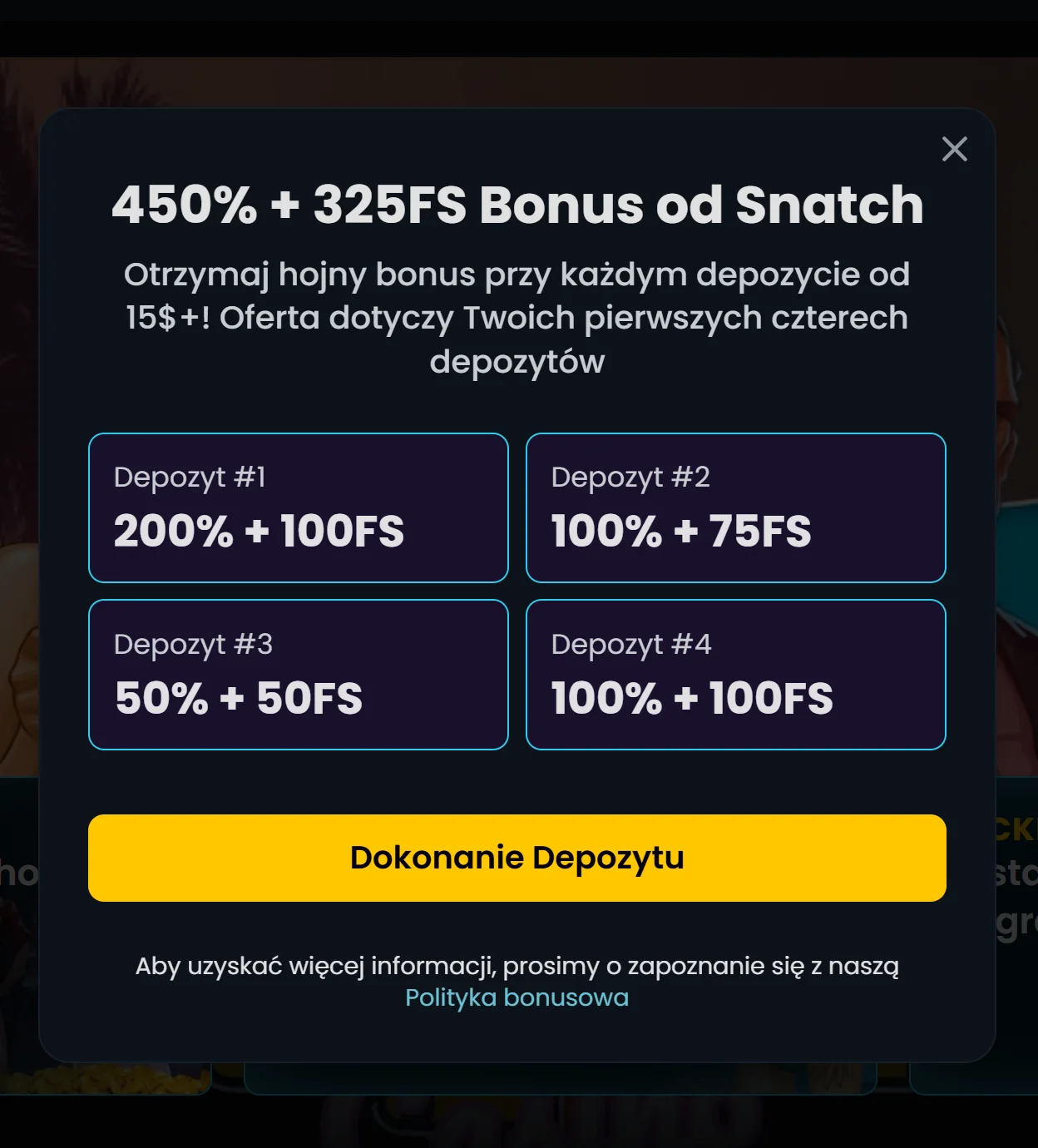 Rejestracja 2 Snatch Casino