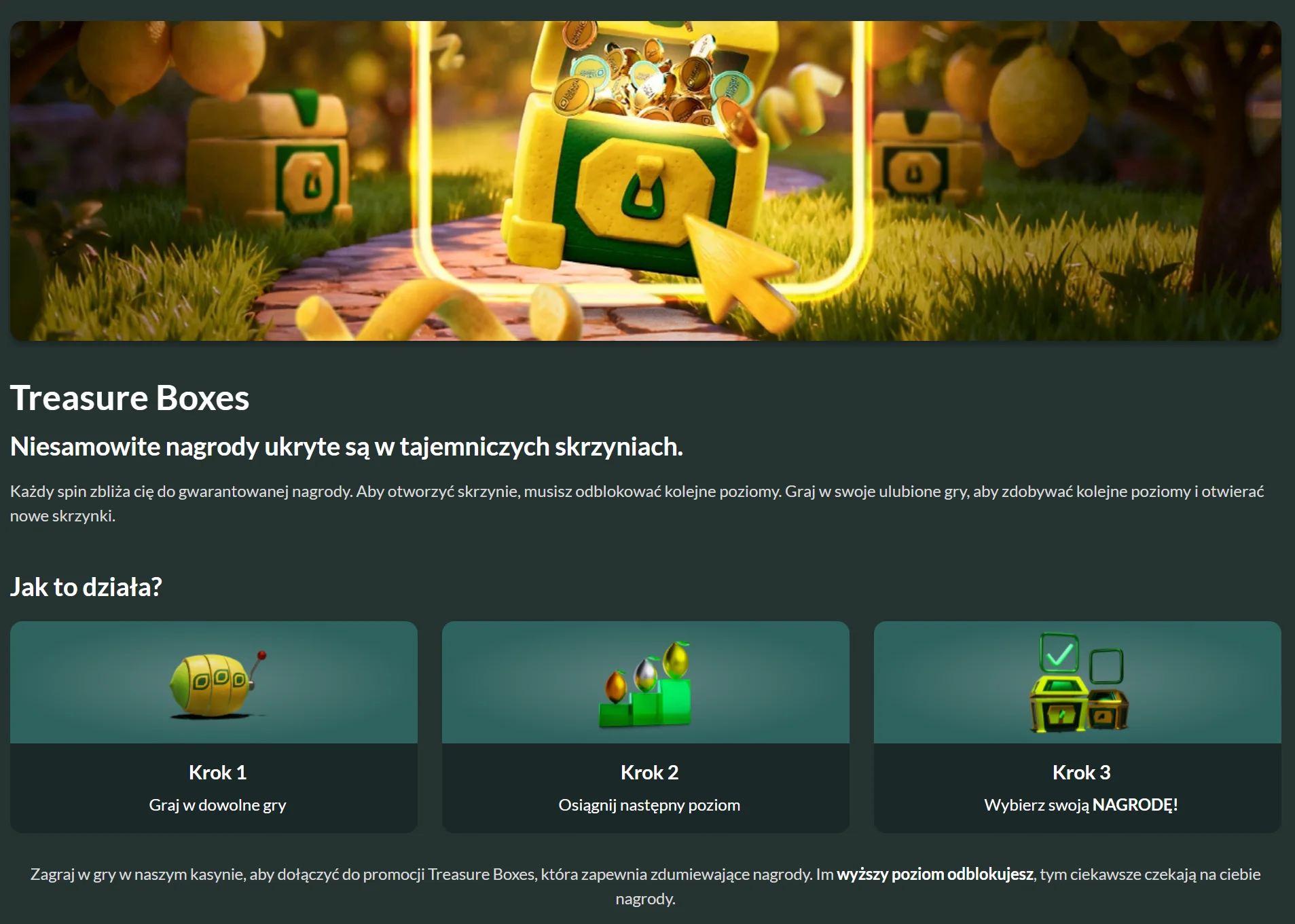 Lemon Casino Skrzynie z nagrodami