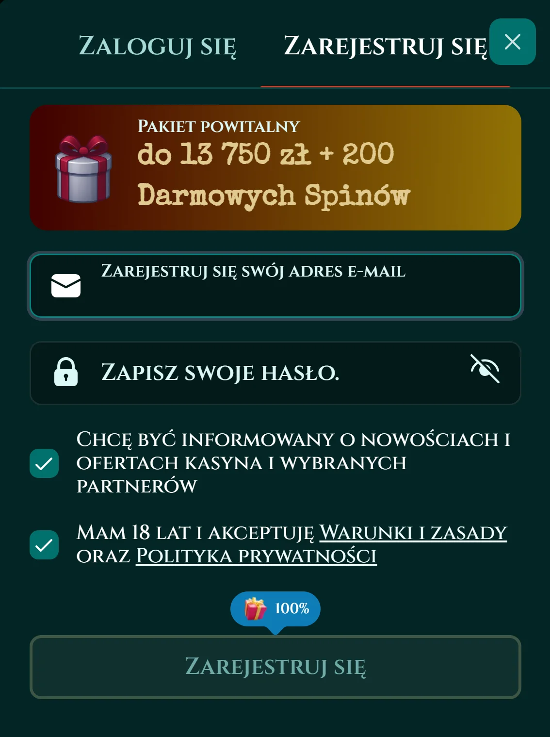 Jak otrzymać bonus bez depozytu TonySpins? Krok 2