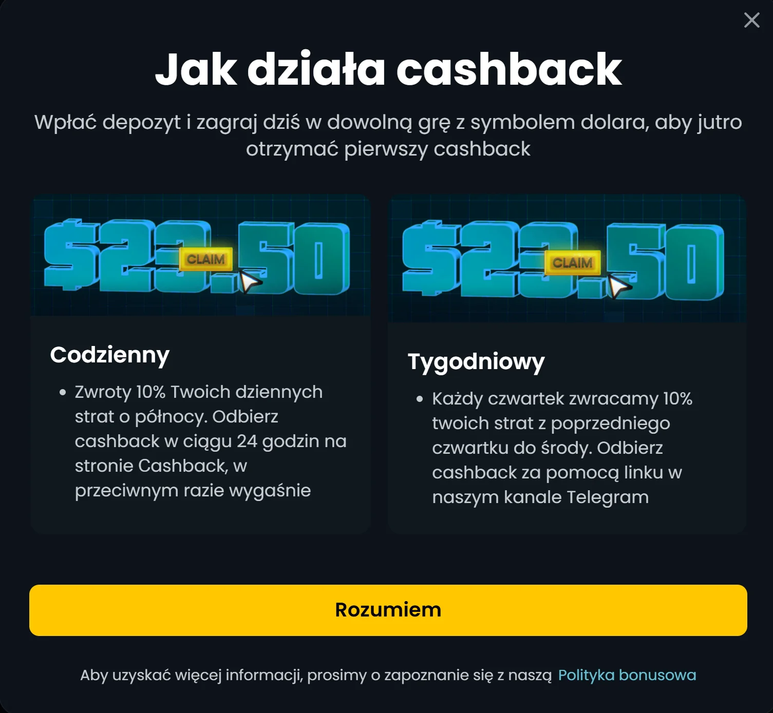 Cashback Snatch Casino