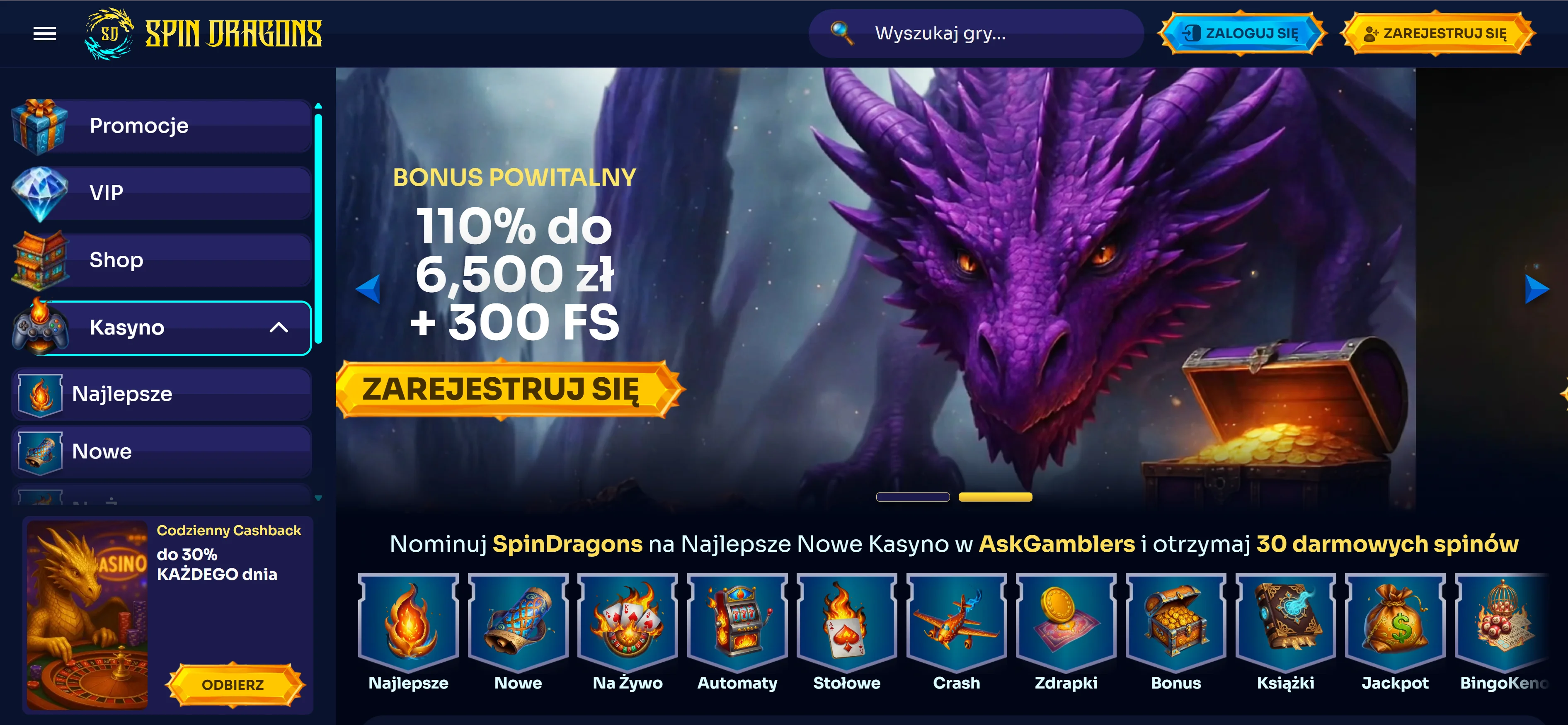 DragonSlots Casino bonus bez depozytu