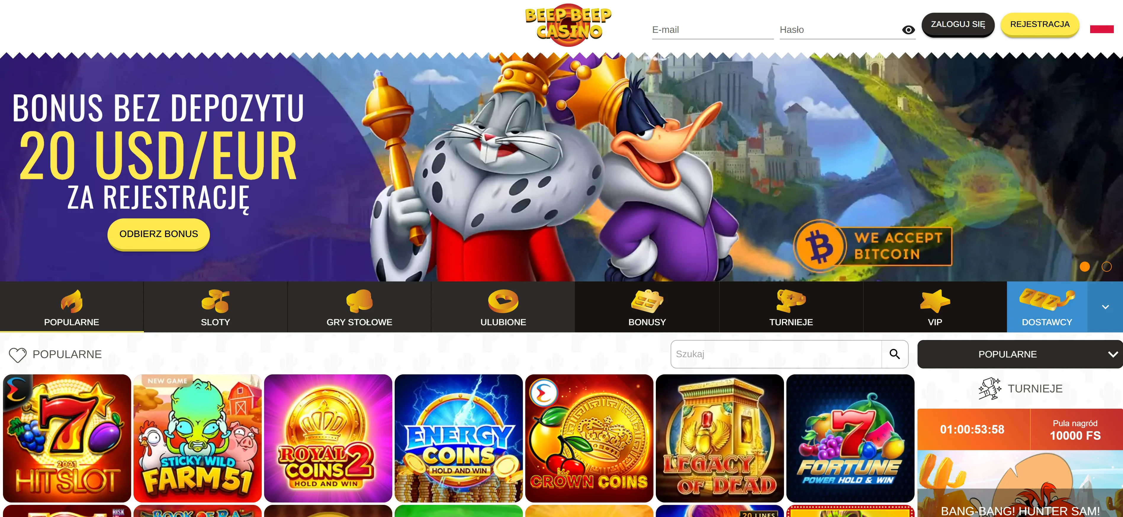 Beep Beep Casino bonus bez depozytu