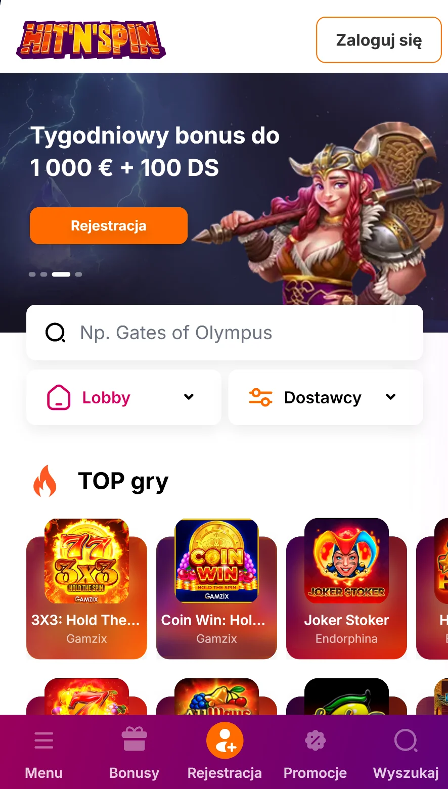 HitnSpin main page