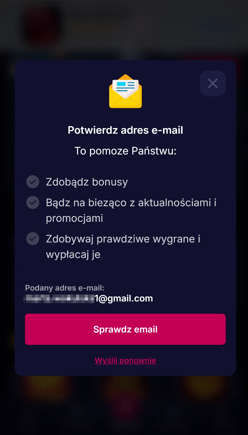 Jak otrzymać 50 darmowych spinów? Krok 3