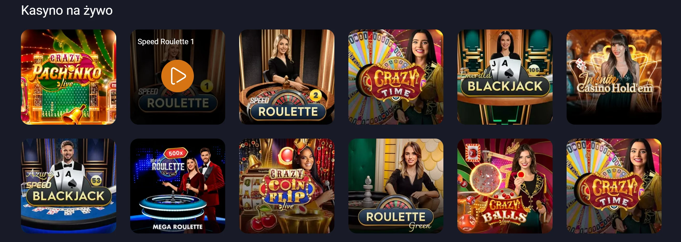 Vox Casino gry na żywo