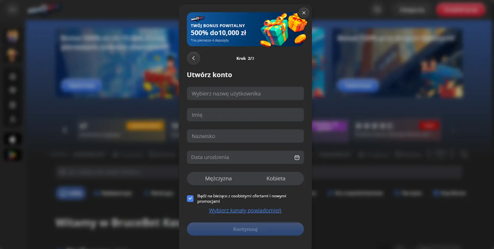 Bruce Bet utworz konto