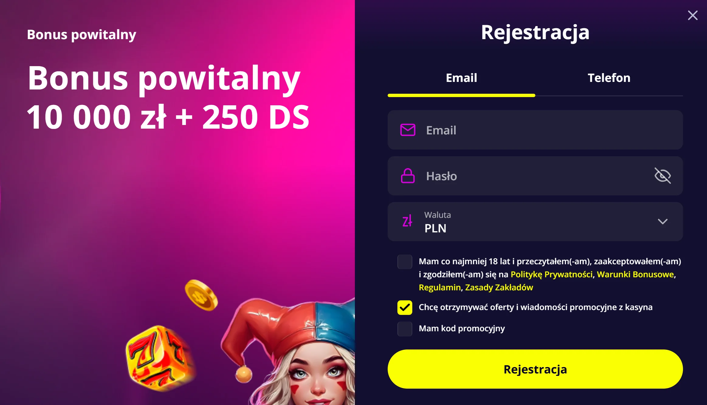 Jak otrzymać Slotoro bonus bez depozytu? Krok 2