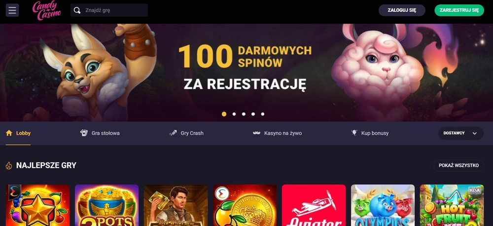 Candy Casino bonus bez depozytu