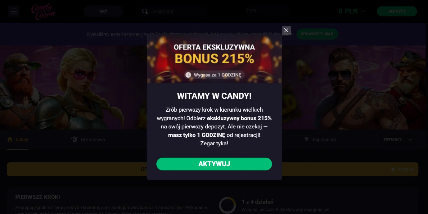 Candy Casino rejestracja krok 3