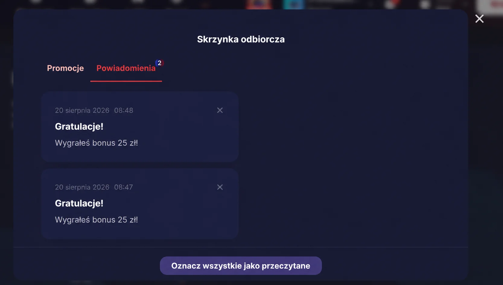 Jak otrzymać bonus bez depozytu Brionis Casino. Krok 4