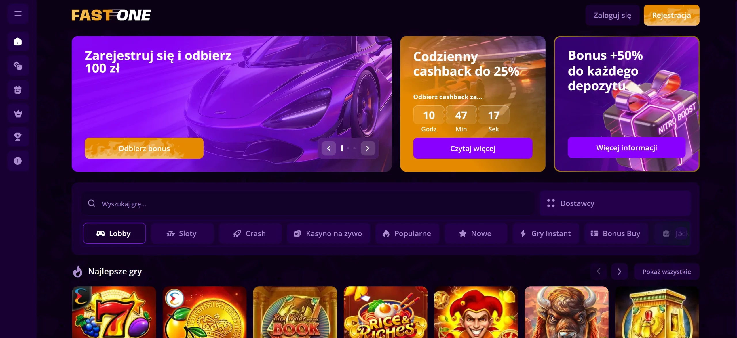 F1 Casino main page