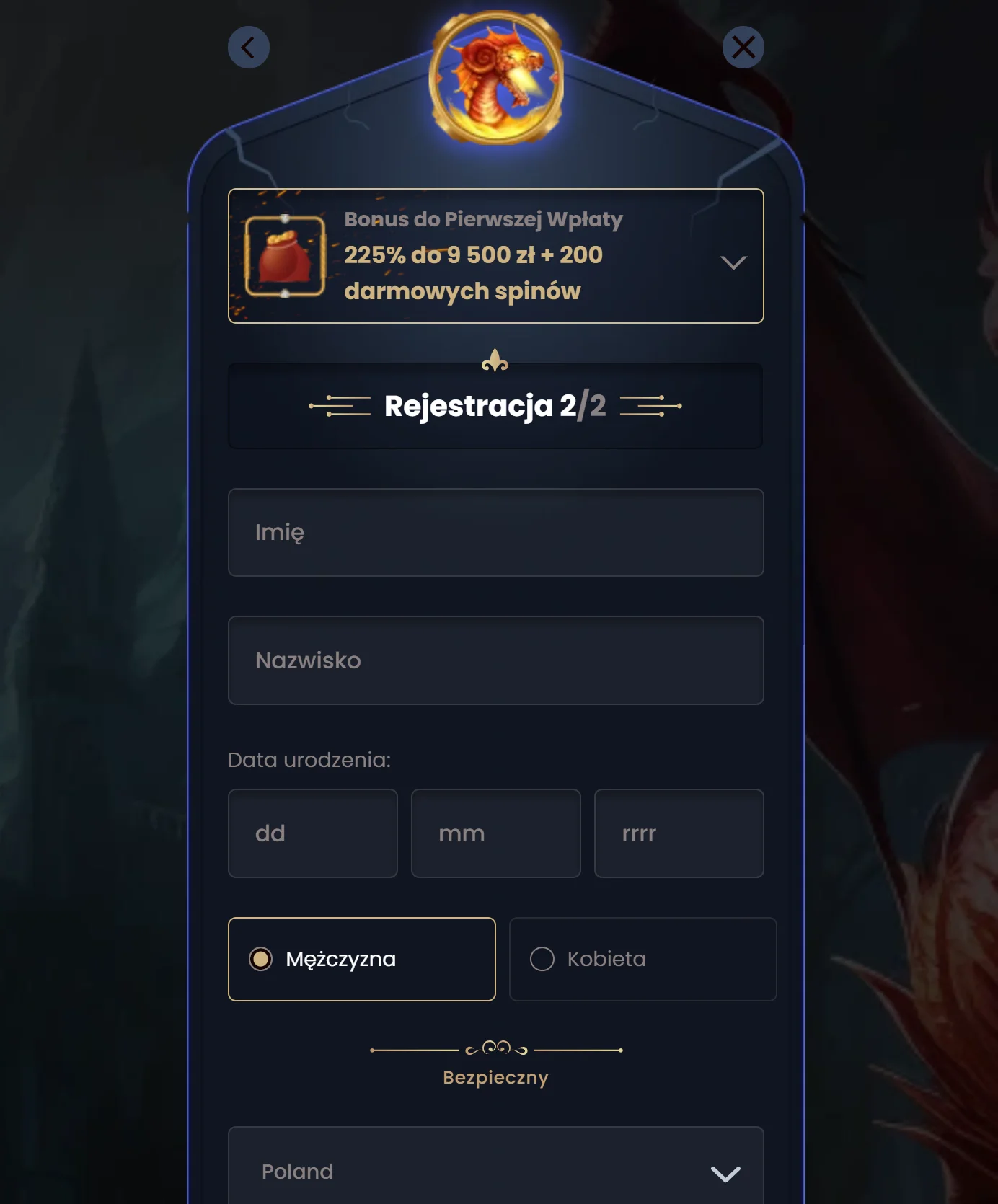 DragonSlots Casino Rejestracja Krok 4