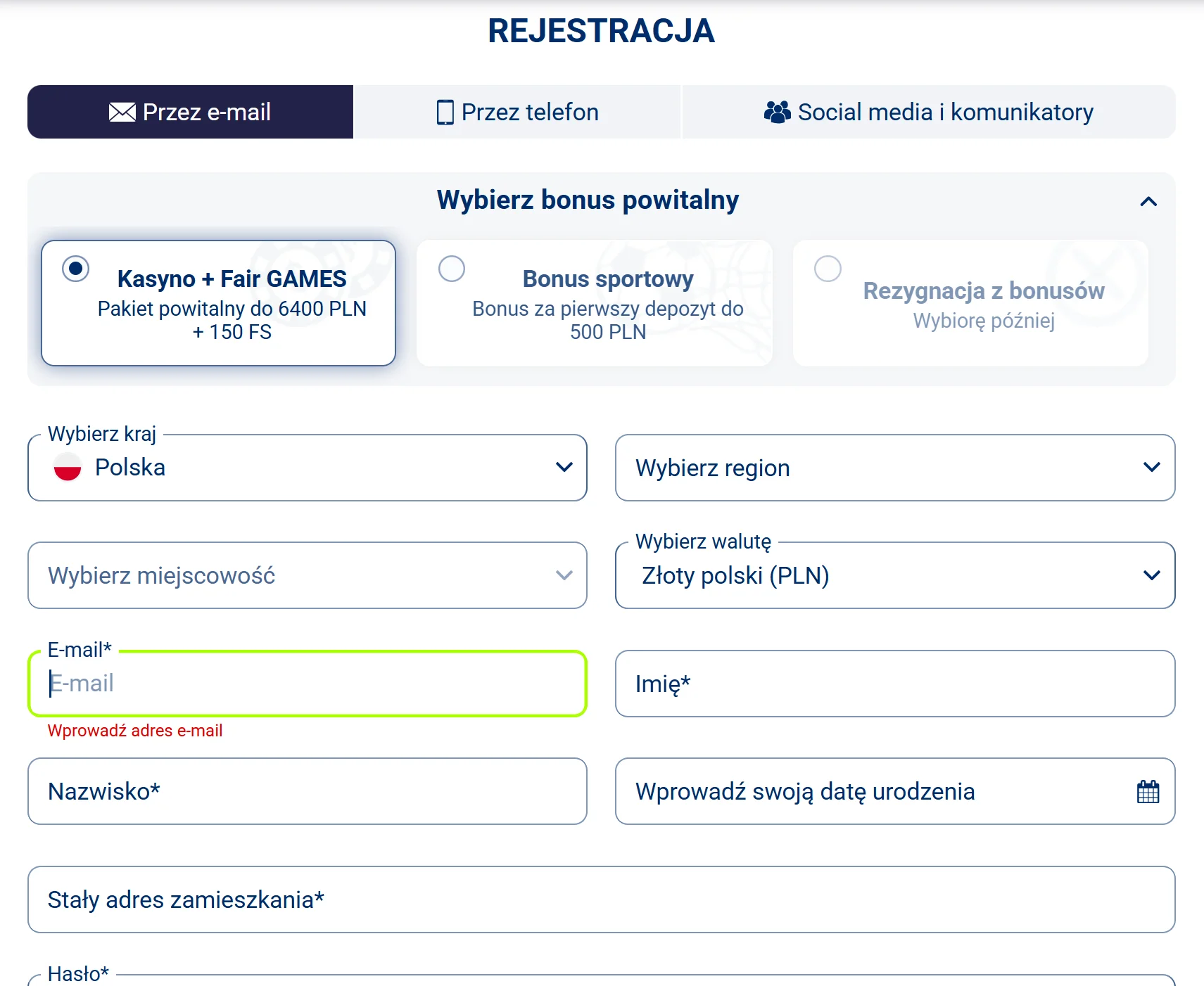 Jak otrzymać bonus bez depozytu FairPari Casino? Krok 2