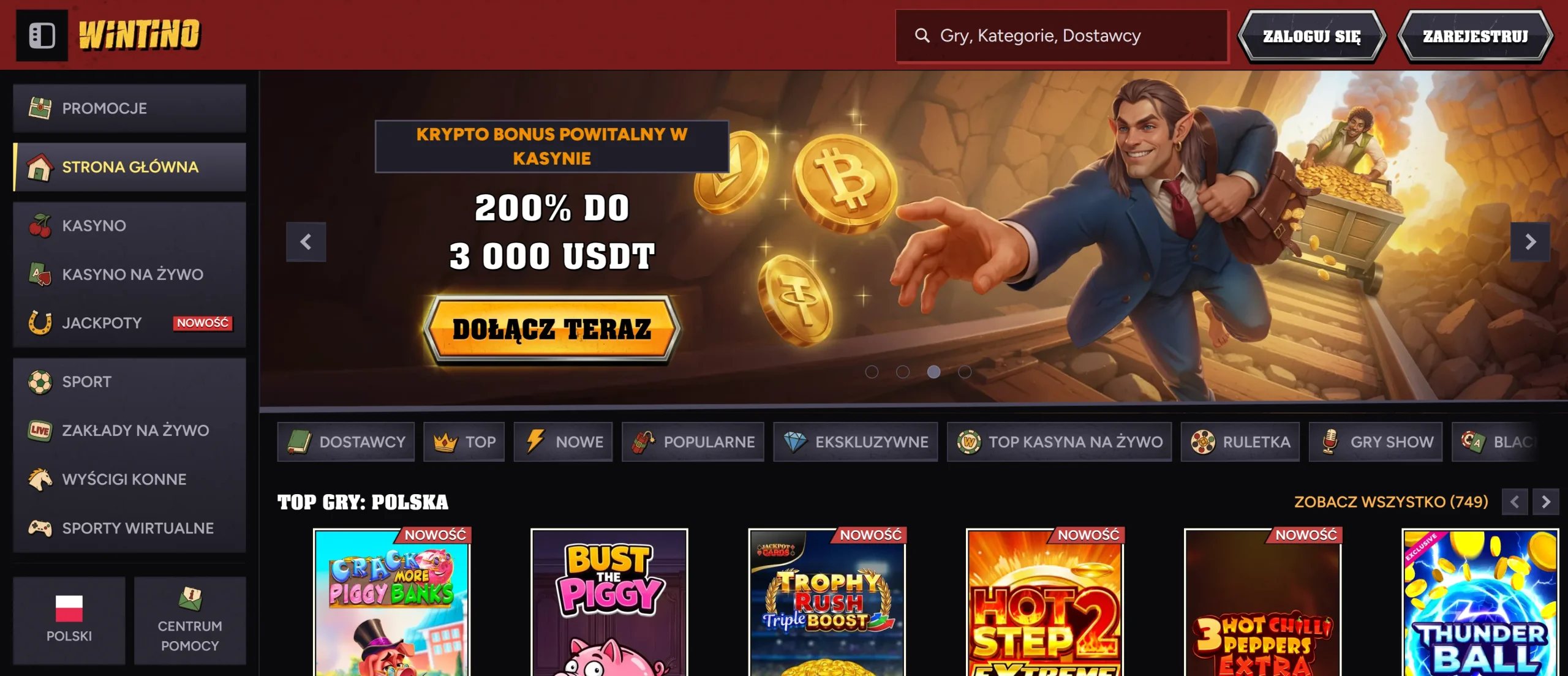 Wintino Casino bez weryfikacji