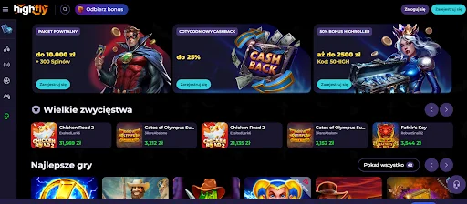 HighFlyBet Kod Promocyjny krok 1