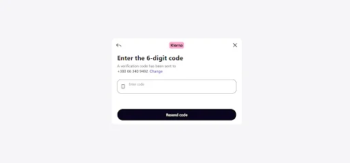 Klarna rejestracja krok 2