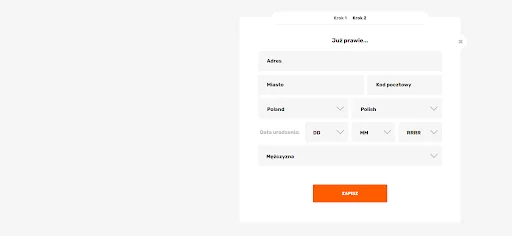 Nitro Casino rejestracja krok 2