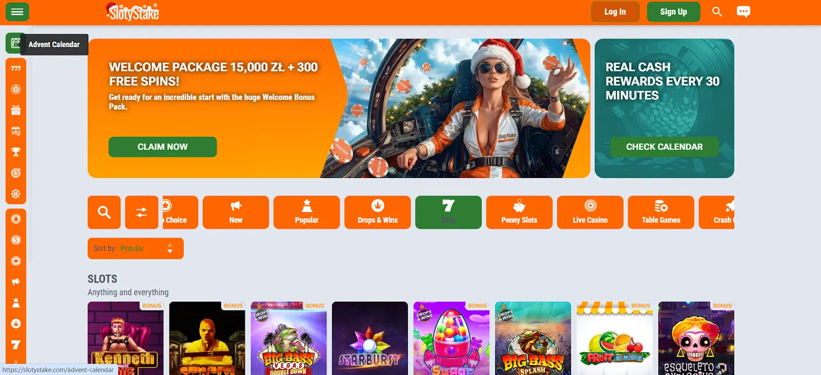 SlotyStake Casino bonus bez depozytu krok1