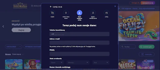 Total Casino bonus bez depozytu krok 5
