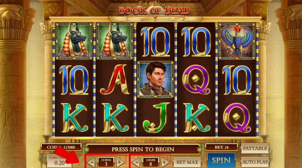 book of dead bet level
