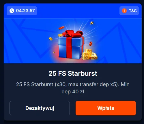 FS Casino (Vulkan Bet) bonus bez depozytu