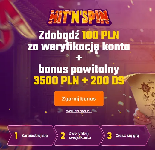 hit'n'spin bonus bez depozytu krok 1