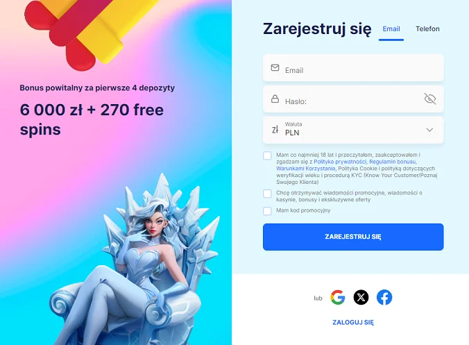 ice casino bonus bez depozytu krok 1.2