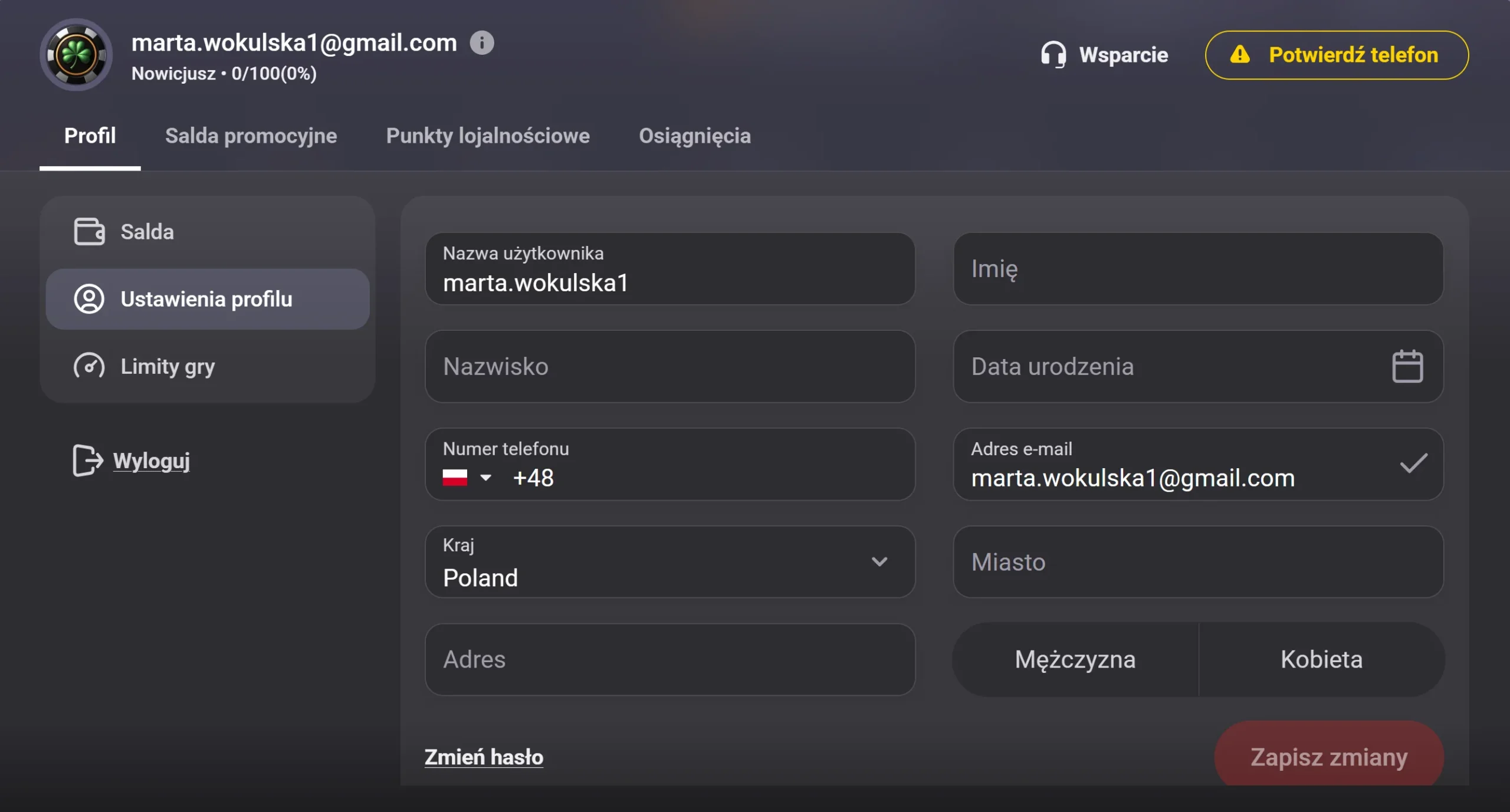 Jak otrzymać bonus bez depozytu Altaris Casino? Krok 3