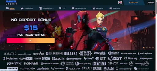 marvel casino bonus bez dpozytu krok 1