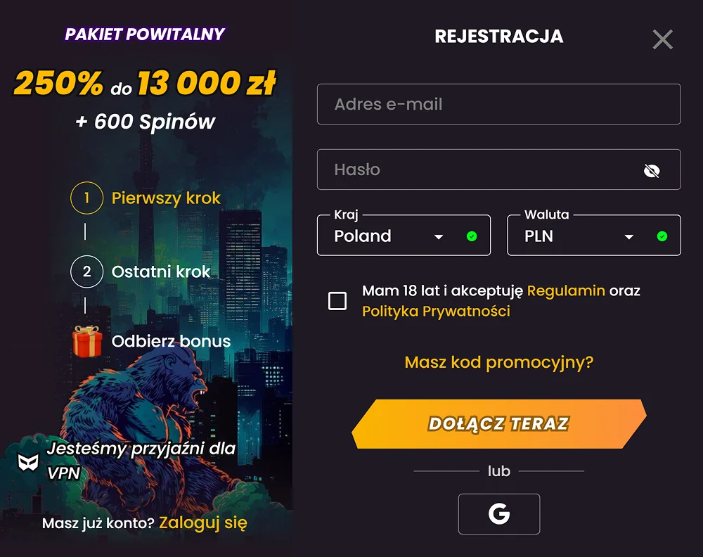 podaj adres e-mail haslo kraj walute