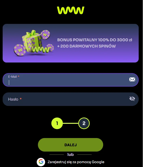 Screenshot email i hasło