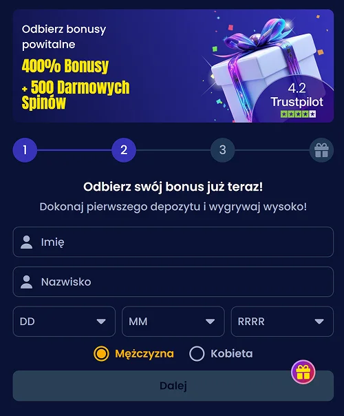 uzupelnij profil trino casino