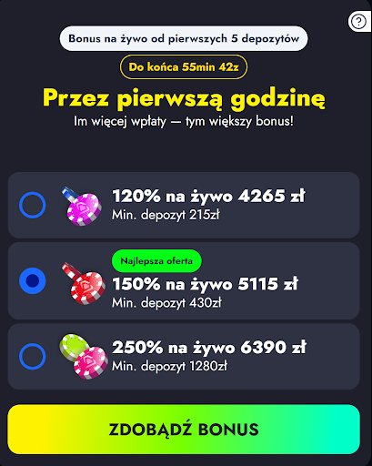 wild winz Kasyno na żywo bonus