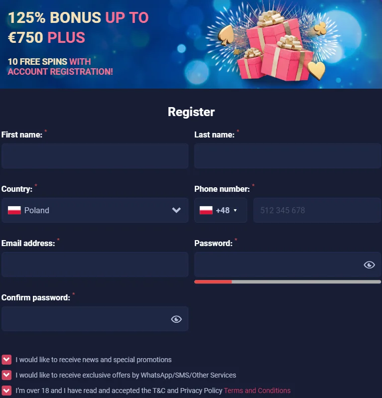 win vegasplus bonus bez depozytu