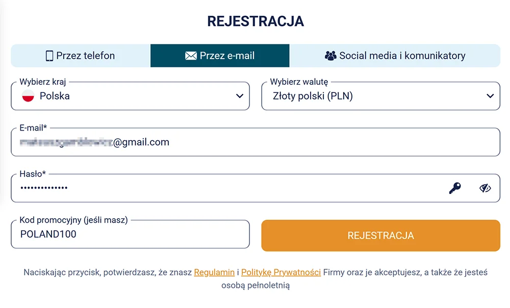 wpisz swoj adres e-mail i haslo w coldbet casino